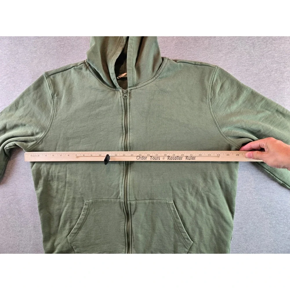 Pact Hoodie Mens 2XL Olive Green Organic Cotton Full Zip Boxy Relaxed Fit